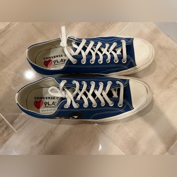 COMME DES GARÇON blue CDG converse!!! MEN’s!! SIZE 10. Worn a few times - Picture 5 of 7